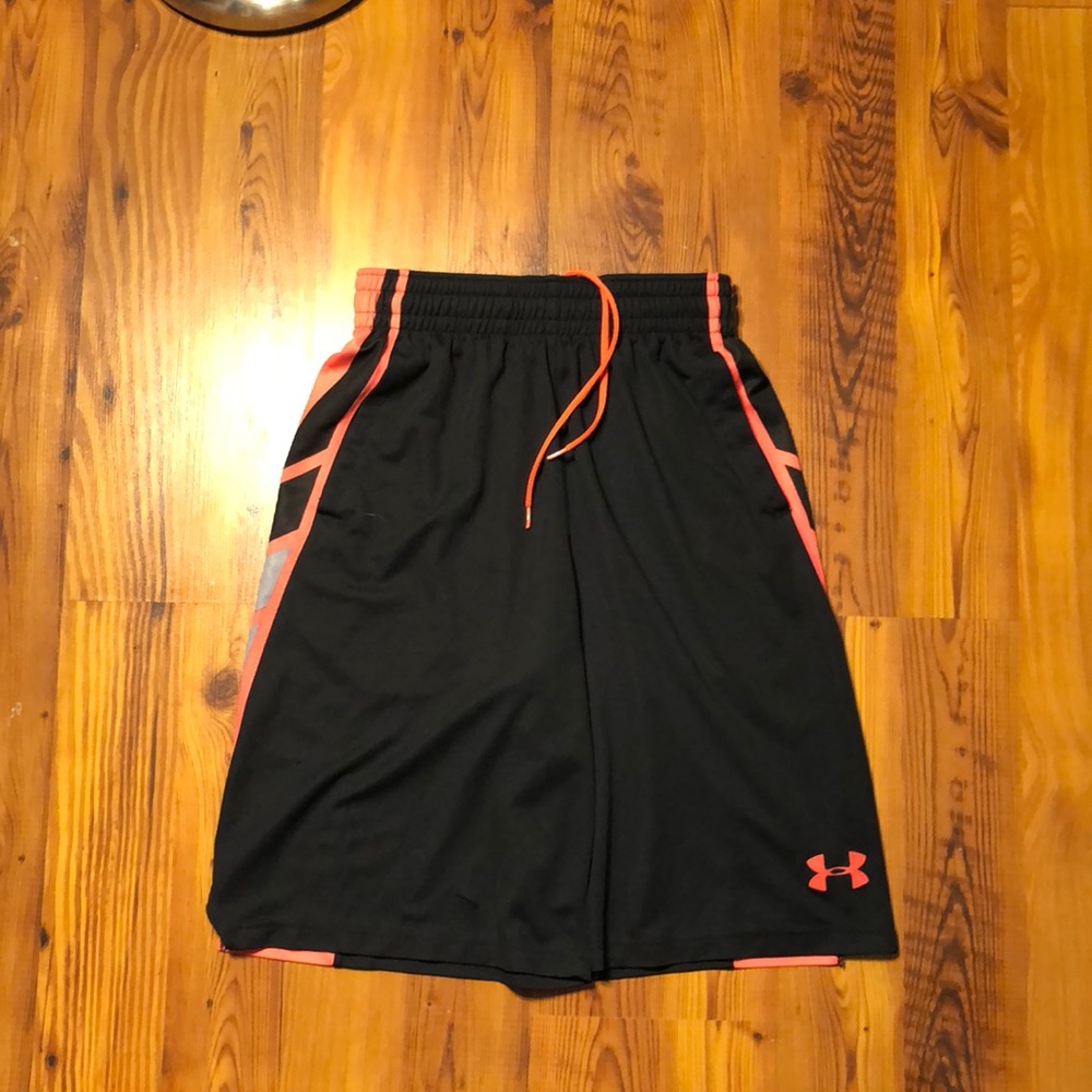 🔥UnderArmour Basketball Shorts🔥BLK/PNK🔥Men S🔥